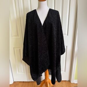 SILVERADO Black Faux Karakul Cape Coat L-XL